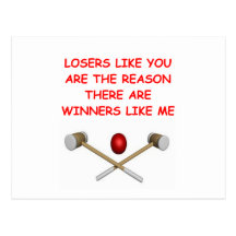 a funny winners and losers joke postcard