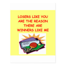 a funny winners and losers joke postcard
