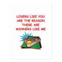 a funny winners and losers joke postcards