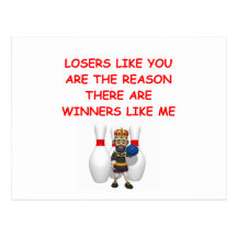 a funny winners and losers joke postcards