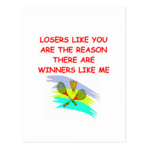 a funny winners and losers joke postcards