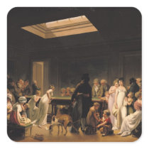 A Game of Billiards, 1807 Square Stickers