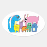 A Gathering of Monsters Oval Stickers