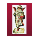 A girl dressed like an angel has basket of holy le post card