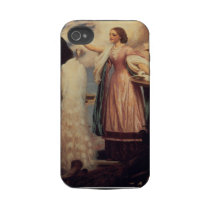 A Girl Feeding Peacocks Iphone 4 Tough Case