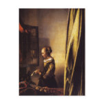 A Girl Reading a Letter at an Open Window Postcards