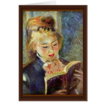 A Girl Reading By Pierre-Auguste Renoir Card
