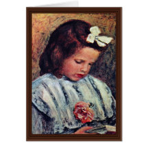 A Girl Reading By Pierre-Auguste Renoir Cards