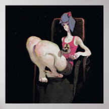 A girl with a phone poster
