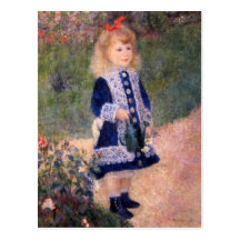 A Girl With A Watering Can by Pierre Renoir Post Cards
