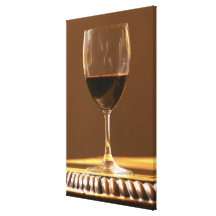 A glass of red Chateau Belgrave in sunlight - Gallery Wrap Canvas