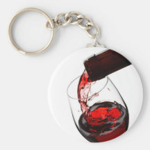 A Glass of Red Wine Keychains