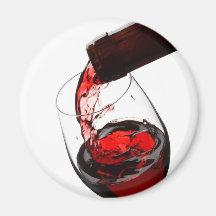 A Glass of Red Wine Magnets