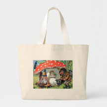 A Gnome Living in a Mushroom Cottage Bags