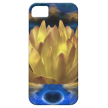 A gold lotus flower and reflections iPhone 5 cover