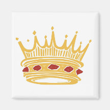 A Golden King's Crown With Jewels Fridge Magnet