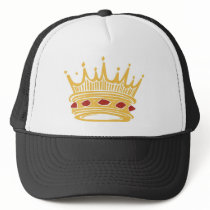A Golden King's Crown With Jewels Trucker Hats
