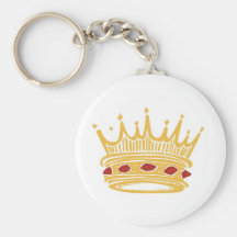 A Golden King's Crown With Jewels Keychains