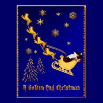 A Golden Pug Christmas Poster posters