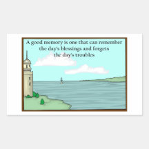 A good memory can remember the days blessings rectangle sticker