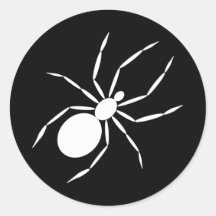 A Graphic of a Spider Round Stickers
