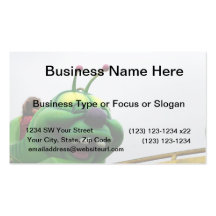 A green caterpillar goofy fair ride image business card templates
