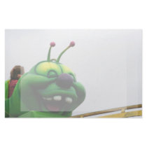A green caterpillar goofy fair ride image stationery