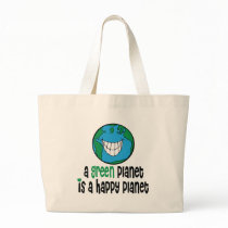A Green Planet is a Happy Planet Canvas Bags