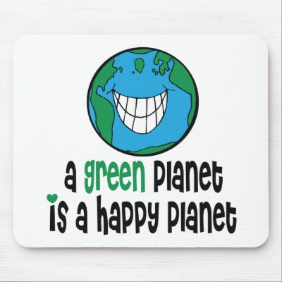 A Green Planet is a Happy Planet Mouse Mats by GardenObsessions