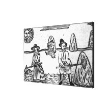 A Harvesting Scene Stretched Canvas Prints