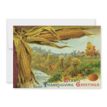 A Hearty Thanksgiving; Indian Corn and Haystacks Custom Announcements