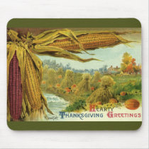 A Hearty Thanksgiving; Indian Corn and Haystacks Mouse Pad