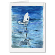 A heron landing card