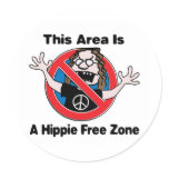 A Hippie Free Zone Stickers