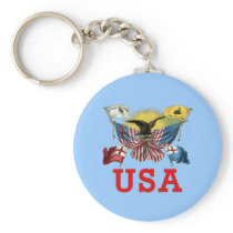 A History of American Flags on a Tshirt Key Chain