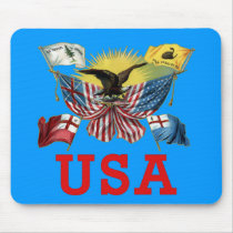A History of American Flags on a Tshirt Mousepads