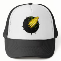a hole with corn inside hat