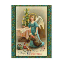 A Holy and Happy Christmas Angel Cards, Stickers Post Cards