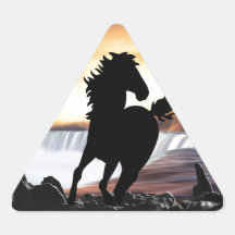 A horse silhouette and waterfall stickers
