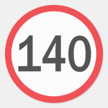 A hundred and forty speed limit round stickers
