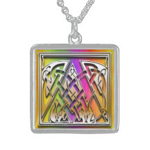 A Initial Monogram "Celtic Rainbow" Necklace