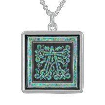 A Initial Monogram "Masselle Blue" Necklace
