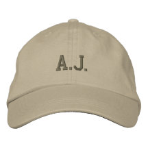 A.J.  Casquette de baseball/chapeau brodés par nom