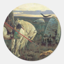 A Knight at the Crossroads Round Sticker