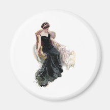 A Lady and Her Cats Refrigerator Magnets