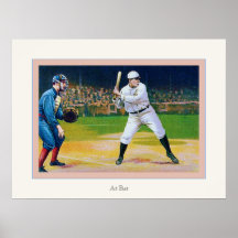 À l'affiche vintage de base-ball de ~ de batte