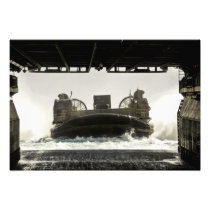 A landing craft air cushion prepares to enter
