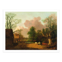 A Landscape with Figures, Farm Buildings and a Mil postcards