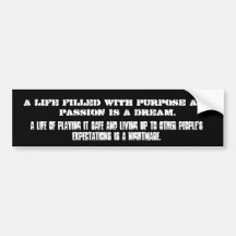 A Life of playing it safe and living up to othe... Bumper Stickers