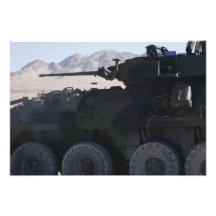 A light armoured vehicle fires art photo
